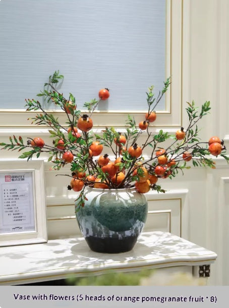 Holly Vase Ornament with Artificial Flowers — Ready-to-Display Floral Decor