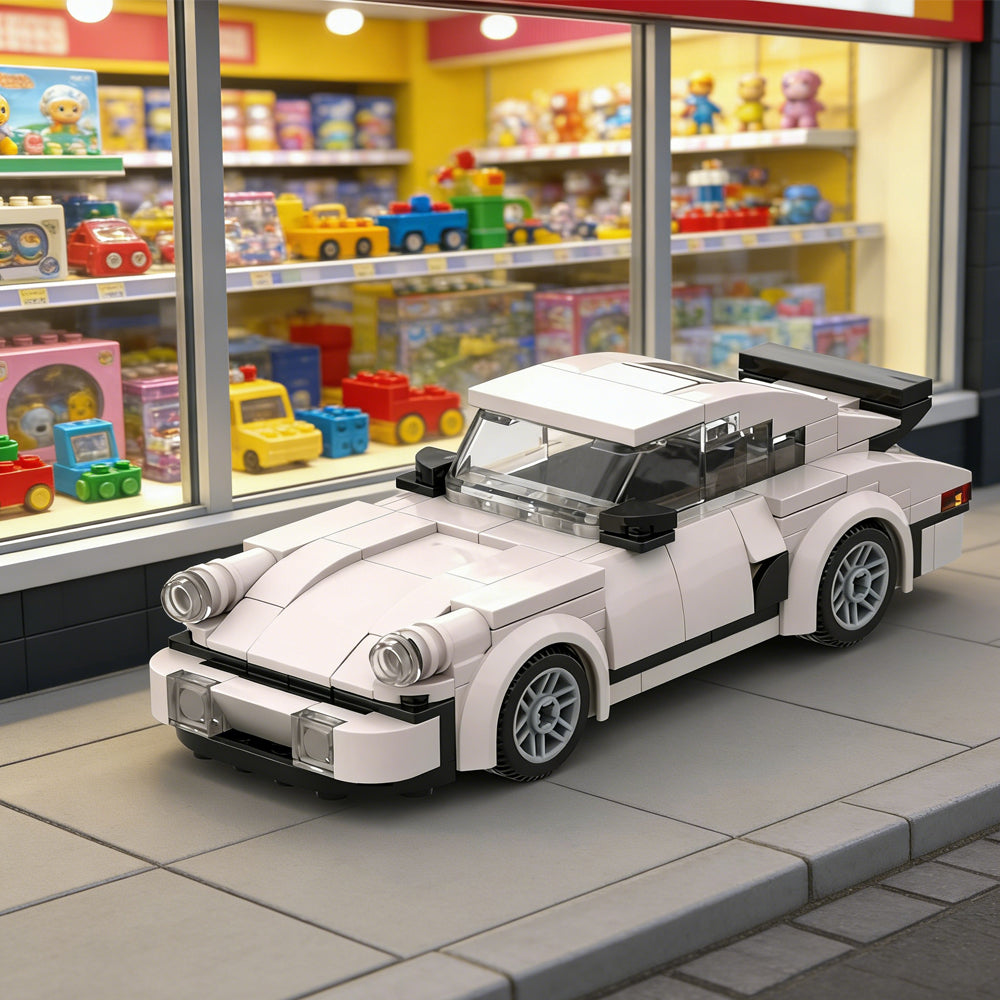 196-Piece White Sports Car Building Block Model Kit