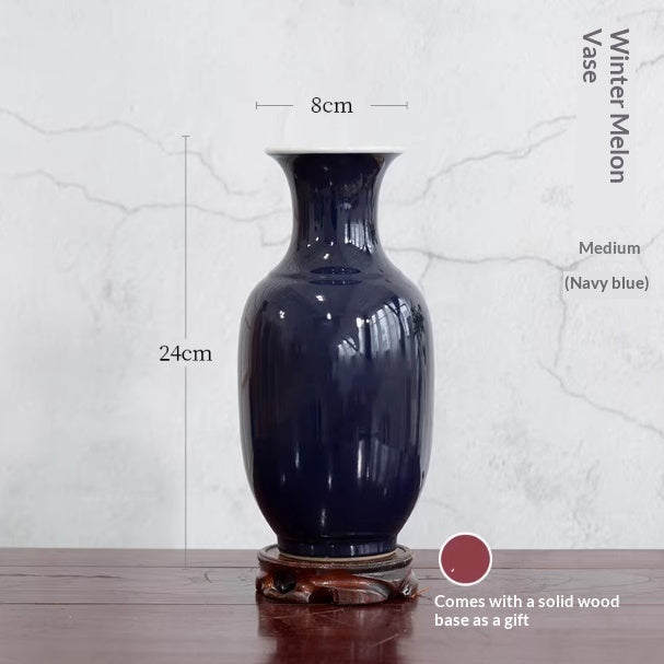 Ceramic Red Flower Vase — Clean-Lined Design for Ikebana & Arrangements