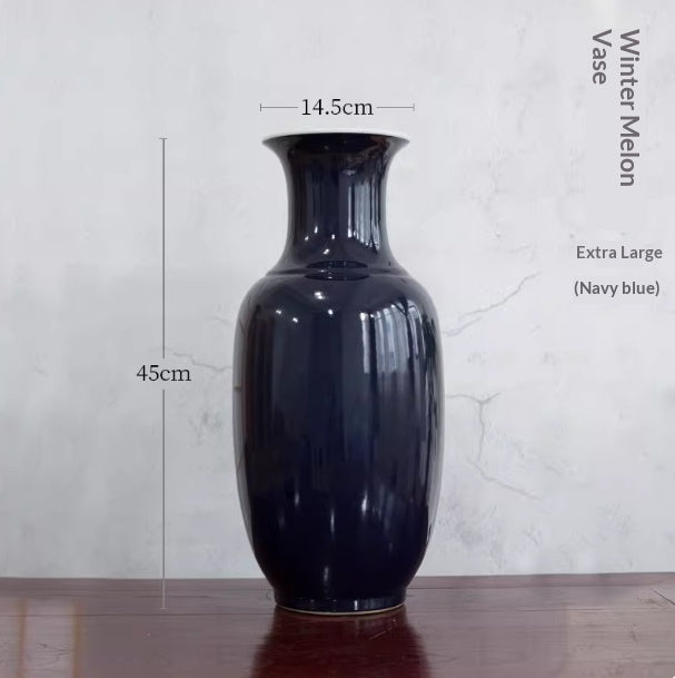Ceramic Red Flower Vase — Clean-Lined Design for Ikebana & Arrangements