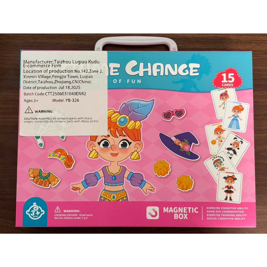 Magnetic Princess Dress-Up Puzzle — Portable Case, 10 Cards & 29 Pieces
