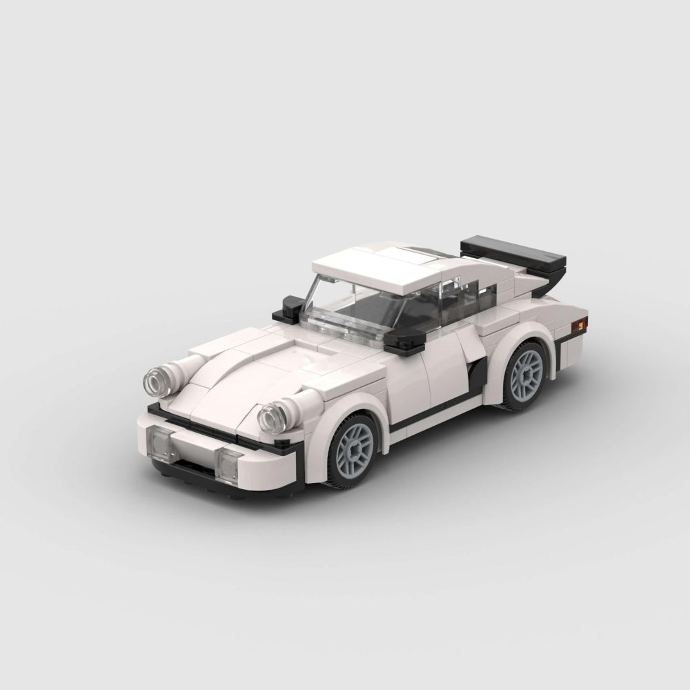 196-Piece White Sports Car Building Block Model Kit