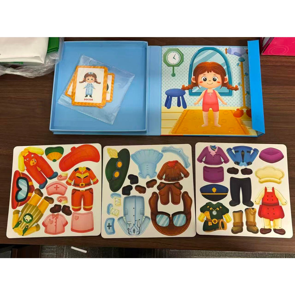 Magnetic Princess Dress-Up Puzzle — Portable Case, 10 Cards & 29 Pieces