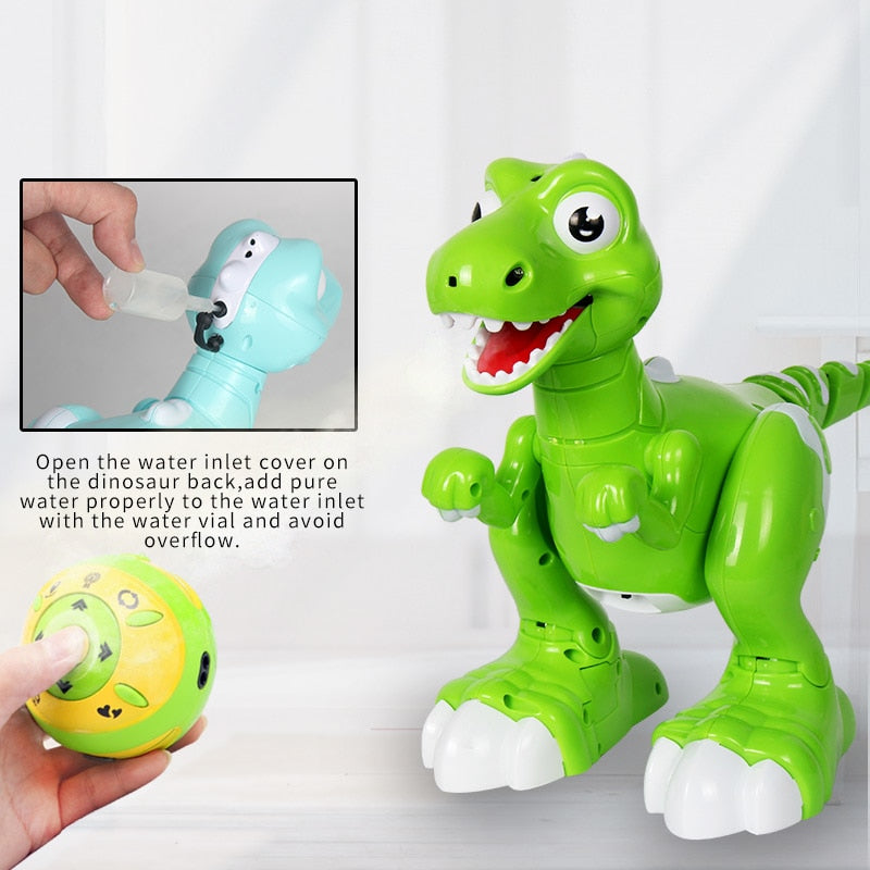 RC Dinosaur Robot with Spray, Music & Dance — Remote Control Kids' Toy Gift