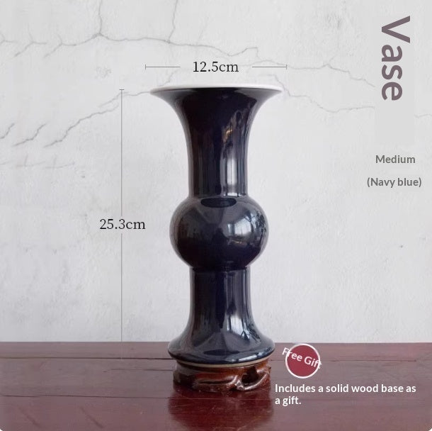 Ceramic Red Flower Vase — Clean-Lined Design for Ikebana & Arrangements