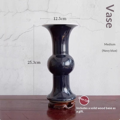 Ceramic Red Flower Vase — Clean-Lined Design for Ikebana & Arrangements