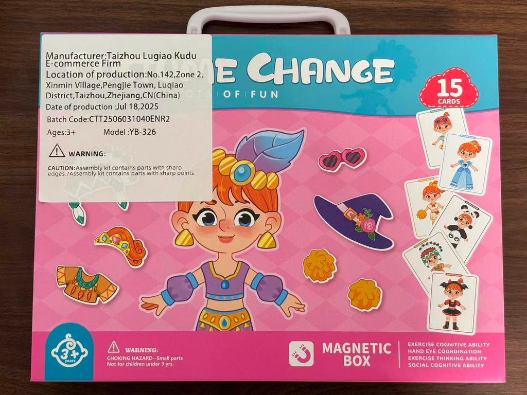 Magnetic Princess Dress-Up Puzzle — Portable Case, 10 Cards & 29 Pieces