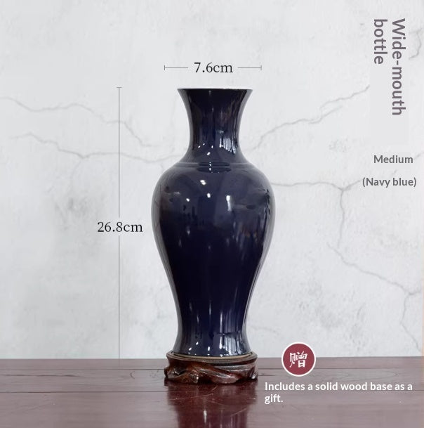 Ceramic Red Flower Vase — Clean-Lined Design for Ikebana & Arrangements