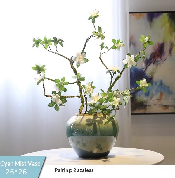 Holly Vase Ornament with Artificial Flowers — Ready-to-Display Floral Decor