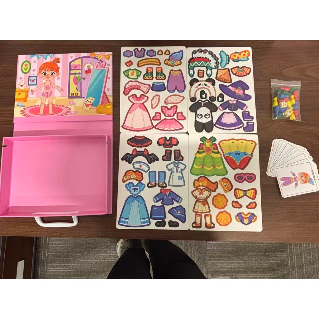 Magnetic Princess Dress-Up Puzzle — Portable Case, 10 Cards & 29 Pieces