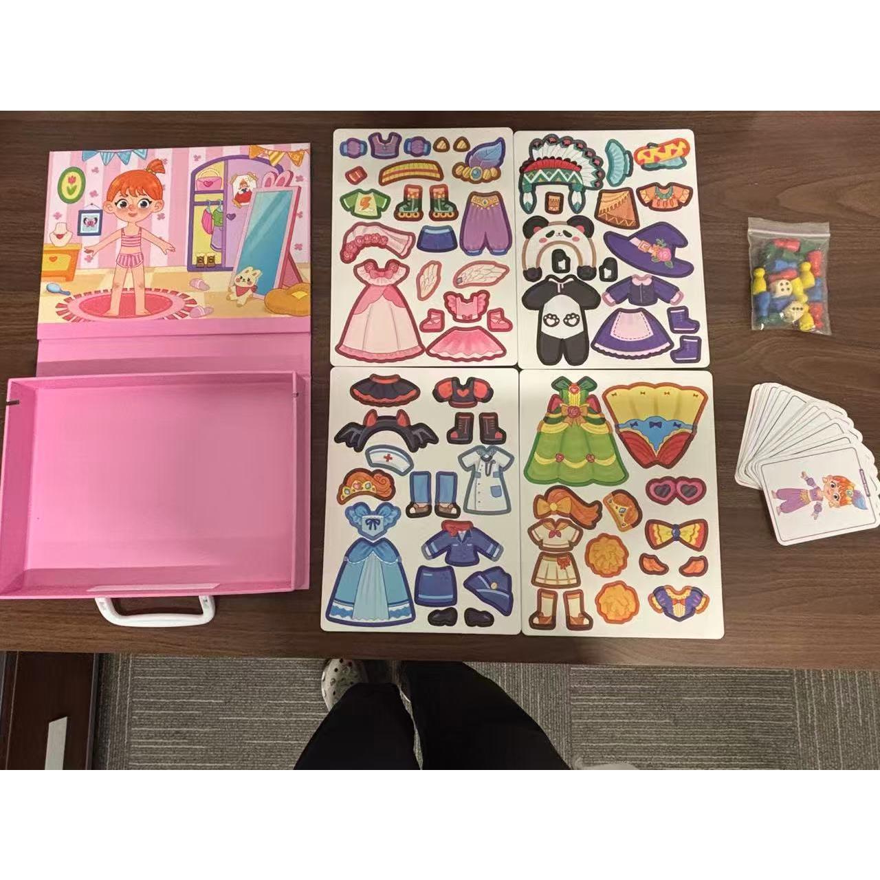 Magnetic Princess Dress-Up Puzzle — Portable Case, 10 Cards & 29 Pieces