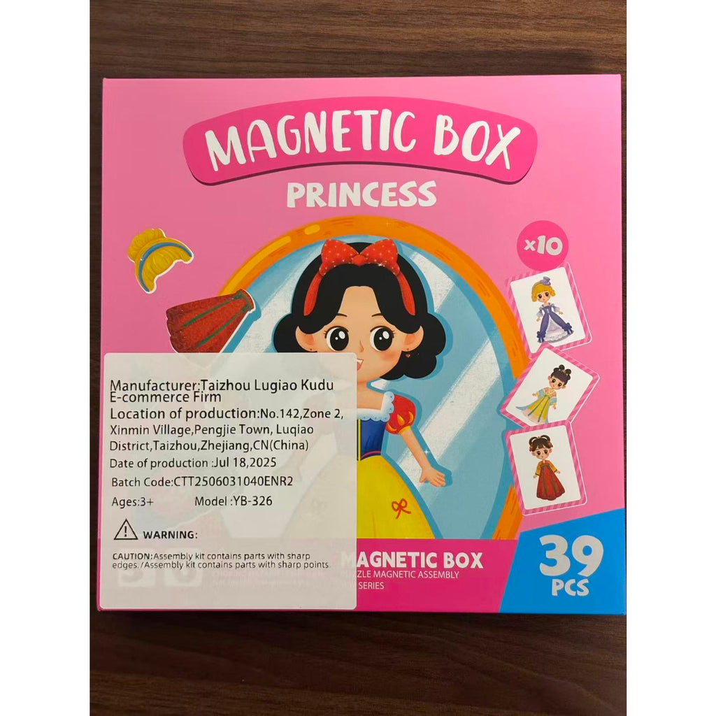 Magnetic Princess Dress-Up Puzzle — Portable Case, 10 Cards & 29 Pieces