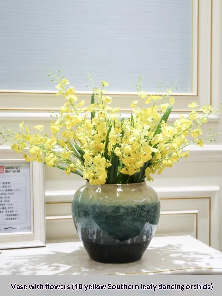 Holly Vase Ornament with Artificial Flowers — Ready-to-Display Floral Decor